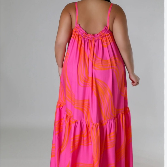 Pink and Orange Maxi Dress - Picture 2 of 2